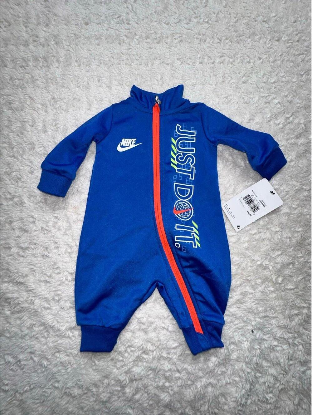 Nike Baby Boys Digital One Piece Romper Royal Blue Size Newborn NWT